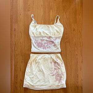 SHEIN butter yellow and Pink Floral Set